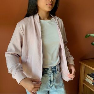 UNIQLO Nude Pink Bomber Jacket
